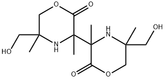 bis(3,5-dimethyl-5-hydroxymethyl-2-oxomorpholin-3-yl) 结构式