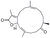(6E,10R,14E,15aR)-5,8,9,10,13,15a-Hexahydro-3,6,10,14-tetramethylcyclotetradeca[b]furan-2,11(4H,12H)-dione 结构式