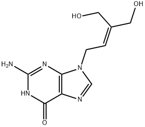 6H-Purin-6-one, 2-amino-1,9-dihydro-9-(4-hydroxy-3-(hydroxymethyl)-2-b utenyl)- 结构式