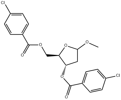 1-甲基-2-脱氧-3,5-二 -O-对氯苯甲酰基-D-核糖 结构式