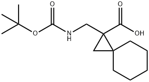 1-(((tert-butoxycarbonyl)amino)methyl)spiro[2.5]octane-1-carboxylic acid 结构式