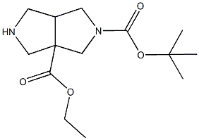2-(tert-Butyl) 3a-ethyl tetrahydropyrrolo[3,4-c]pyrrole-2,3a(1H,3H)-dicarboxylate 结构式