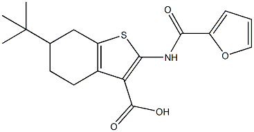 6-tert-butyl-2-(2-furoylamino)-4,5,6,7-tetrahydro-1-benzothiophene-3-carboxylic acid 结构式