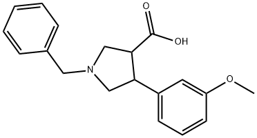 4-(3-甲氧基苯基)-1-(苯基甲基)-3-吡咯烷甲酸 结构式