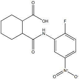 2-({2-fluoro-5-nitroanilino}carbonyl)cyclohexanecarboxylic acid 结构式