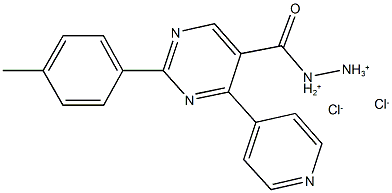 1-{[2-(4-methylphenyl)-4-(4-pyridinyl)-5-pyrimidinyl]carbonyl}hydrazinium dichloride 结构式