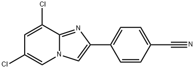 4-(6,8-二氯咪唑并[1,2-A]吡啶-2-基)苯甲腈 结构式