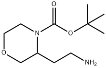 3-(2-氨基乙基)吗啉-4-羧酸叔丁酯 结构式