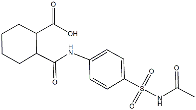 2-({4-[(acetylamino)sulfonyl]anilino}carbonyl)cyclohexanecarboxylic acid 结构式