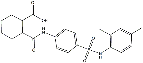 2-({4-[(2,4-dimethylanilino)sulfonyl]anilino}carbonyl)cyclohexanecarboxylic acid 结构式