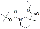1-BOC-3-甲基-3-哌啶甲酸乙酯 结构式