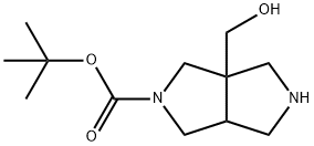 tert-Butyl 3a-(hydroxymethyl)hexahydropyrrolo[3,4-c]pyrrole-2(1H)-carboxylate 结构式