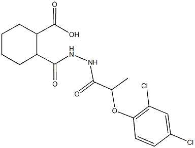 2-({2-[2-(2,4-dichlorophenoxy)propanoyl]hydrazino}carbonyl)cyclohexanecarboxylic acid 结构式