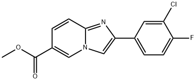 2-(3-氯-4-氟苯基)咪唑并[1,2-A]吡啶-6-甲酸甲酯 结构式
