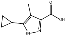 3-Cyclopropyl-4-methyl-1H-pyrazole-5-carboxylic acid 结构式