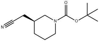 (S)-1-BOC-3-哌啶乙腈 结构式