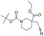 1-BOC-3-氰甲基-3-哌啶甲酸乙酯 结构式
