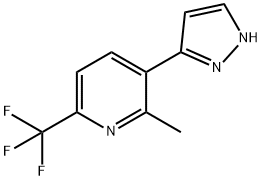 2-Methyl-3-(1H-pyrazol-5-yl)-6-(trifluoromethyl)pyridine 结构式