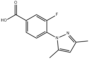 4-(3,5-二甲基-1H-吡唑-1-基)-3-氟苯甲酸 结构式