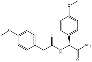 N-[(1R)-2-氨基-1-(4-甲氧基苯基)-2-氧代乙基]-4-甲氧基苯乙酰胺 结构式