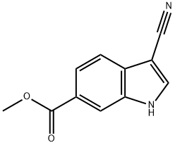 吲哚-6-甲酸甲酯-3-甲腈 结构式