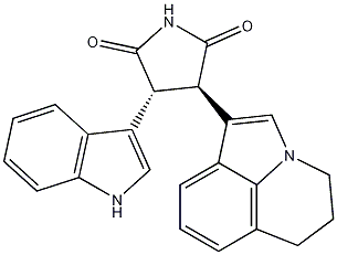 (3R,4R)-3-(5,6-二氢-4H-吡咯并[3,2,1-IJ]喹啉-1-基)-4-(1H-吲哚-3-基)吡咯烷-2,5-二酮 结构式