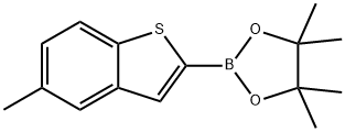 4,4,5,5-四甲基-2-(5-甲基苯并[B]噻吩-2-基)-1,3,2-二氧硼杂环戊烷 结构式