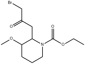 2-(3-溴-2-氧代丙基)-3-甲氧基-1-哌啶甲酸乙酯 结构式