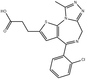 4-(2-氯苯基)-9-甲基-6H-噻吩并[3,2-F][1,2,4]三唑并[4,3-A][1,4]二氮杂卓-2-丙酸 结构式