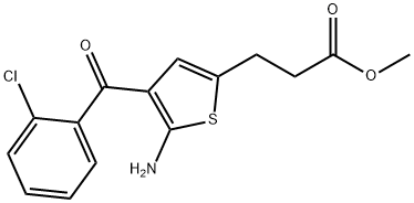 5-氨基-4-(2-氯苯甲酰基)-2-噻吩丙酸甲酯 结构式