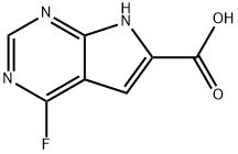 4-氟-7H-吡咯并[2,3-D]嘧啶-6-羧酸 结构式