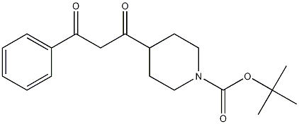 4-(3-氧代-3-苯基-丙酰基)-哌啶-1-甲酸叔丁酯 结构式