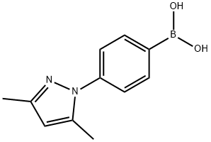 (4-(3,5-二甲基-1H-吡唑-1-基)苯基)硼酸 结构式