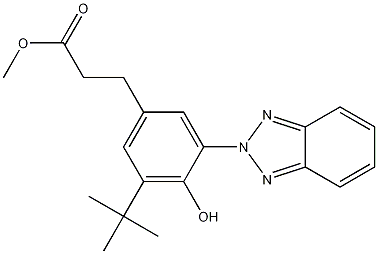 3-[3-(苯并三唑-2-基)-5-叔丁基-4-羟基苯基]丙酸甲酯 结构式