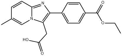 2-[4-(乙氧羰基)苯基]-6-甲基咪唑并[1,2-A]吡啶-3-乙酸 结构式