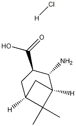 (1R,2R,3R,5R)-2-Amino-6,6-dimethylbicyclo[3.1.1]heptan-3-carboxylic acid hydrochloride 结构式