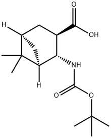 (1R,2R,3R,5R)-2-((叔丁氧基羰基)氨基)-6,6-二甲基双环[3.1.1]庚烷-3-羧酸 结构式