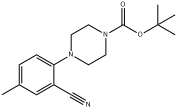 4-(2-氰基-4-甲基苯基)哌嗪-1-羧酸叔丁基酯 结构式