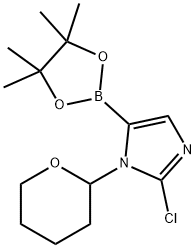2-氯-1-THP-1-H-咪唑-5-硼酸频哪酯 结构式