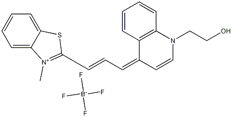2-[3-[1-(2-羟乙基)-4(1H)-喹啉亚基]-1-丙烯-1-基]-3-甲基苯并噻唑四氟硼酸盐 结构式