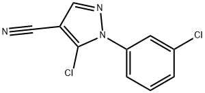 5-氯-1-(3-氯苯基)-1H-吡唑-4-甲腈 结构式