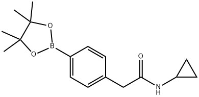 N-Cyclopropyl-2-(4-(4,4,5,5-tetramethyl-1,3,2-dioxaborolan-2-yl)phenyl)acetamide 结构式