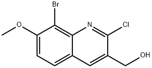 8-BROMO-2-CHLORO-7-METHOXYQUINOLINE-3-METHANOL 结构式