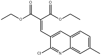 2-CHLORO-7-METHYL-3-(2,2-DIETHOXYCARBONYL)VINYLQUINOLINE 结构式