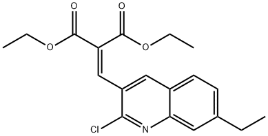 2-CHLORO-7-ETHYL-3-(2,2-DIETHOXYCARBONYL)VINYLQUINOLINE 结构式