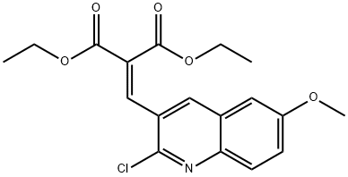 2-CHLORO-6-METHOXY-3-(2,2-DIETHOXYCARBONYL)VINYLQUINOLINE 结构式