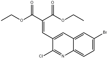 6-BROMO-2-CHLORO-3-(2,2-DIETHOXYCARBONYL)VINYLQUINOLINE 结构式