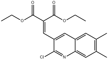 2-CHLORO-6,7-DIMETHYL-3-(2,2-DIETHOXYCARBONYL)VINYLQUINOLINE 结构式