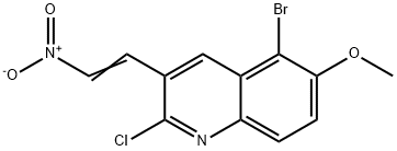 E-5-BROMO-2-CHLORO-6-METHOXY-3-(2-NITRO)VINYLQUINOLINE 结构式