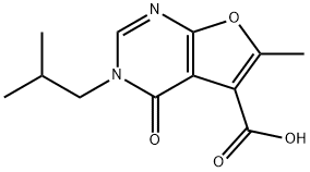 3,4-二氢-6-甲基-3-(2-甲基丙基)-4-氧代呋喃并[2,3-D]嘧啶-5-甲酸 结构式